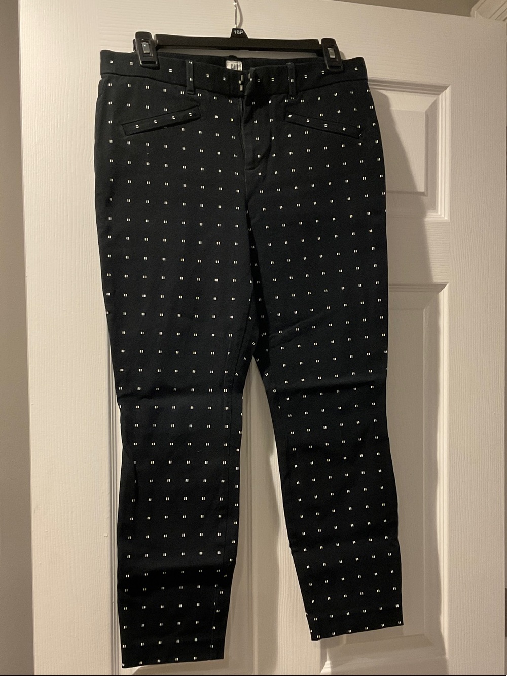 GAP Black Skinny Pants with White Dot Grid